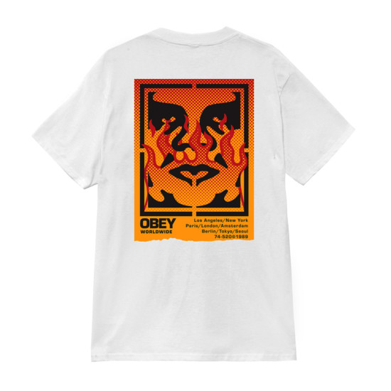 Obey Ανδρική κοντομάνικη μπλούζα Icon Stencil Flame Tee Obey Ανδρική κοντομάνικη μπλούζα Icon Stencil Flame Tee